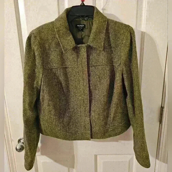 Worth New York Wool Multicolor Snap Blazer Jacket Size 14 - Picture 1 of 8